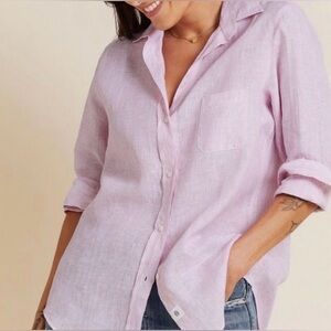 GRAYSON for Frank & Eileen 100% Linen The Hero Light Pink Shirt, size 4/L